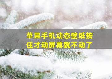 苹果手机动态壁纸按住才动屏幕就不动了