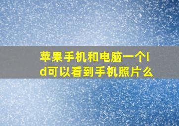 苹果手机和电脑一个id可以看到手机照片么