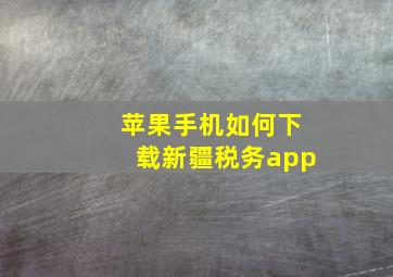 苹果手机如何下载新疆税务app