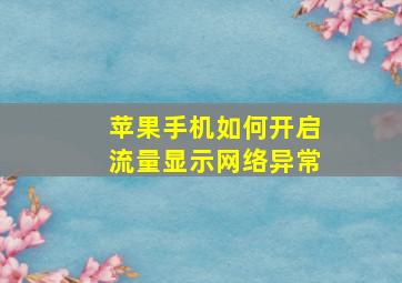 苹果手机如何开启流量显示网络异常