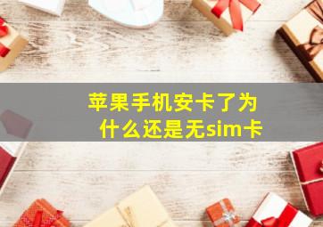 苹果手机安卡了为什么还是无sim卡