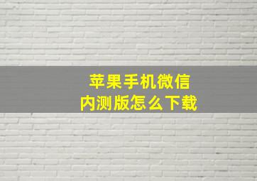 苹果手机微信内测版怎么下载