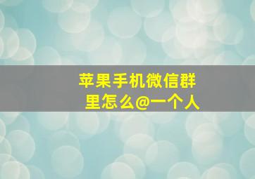 苹果手机微信群里怎么@一个人