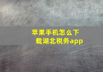 苹果手机怎么下载湖北税务app