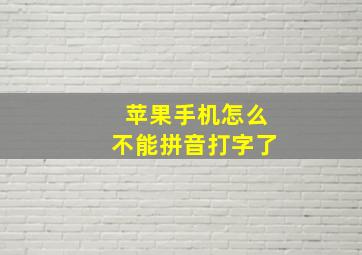 苹果手机怎么不能拼音打字了