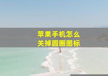 苹果手机怎么关掉圆圈图标