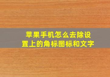 苹果手机怎么去除设置上的角标图标和文字