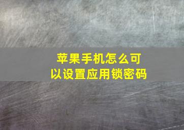 苹果手机怎么可以设置应用锁密码