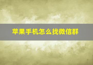 苹果手机怎么找微信群