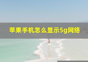 苹果手机怎么显示5g网络