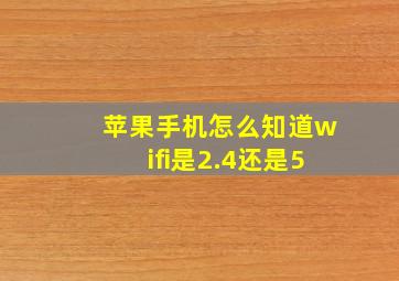 苹果手机怎么知道wifi是2.4还是5