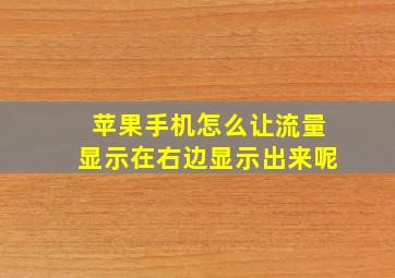 苹果手机怎么让流量显示在右边显示出来呢