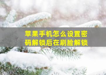 苹果手机怎么设置密码解锁后在刷脸解锁