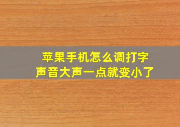 苹果手机怎么调打字声音大声一点就变小了