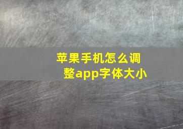 苹果手机怎么调整app字体大小