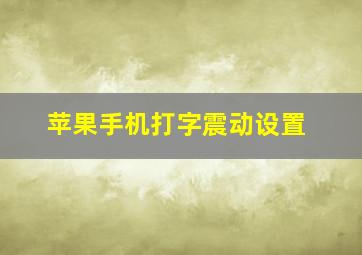 苹果手机打字震动设置