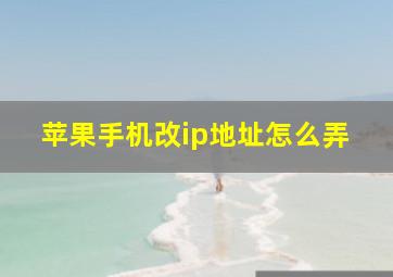 苹果手机改ip地址怎么弄