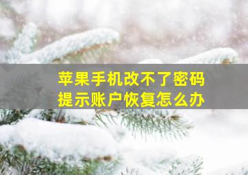 苹果手机改不了密码提示账户恢复怎么办