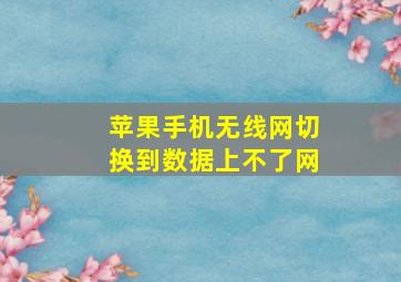 苹果手机无线网切换到数据上不了网