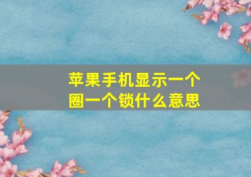 苹果手机显示一个圈一个锁什么意思