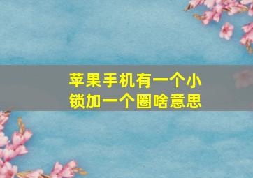 苹果手机有一个小锁加一个圈啥意思