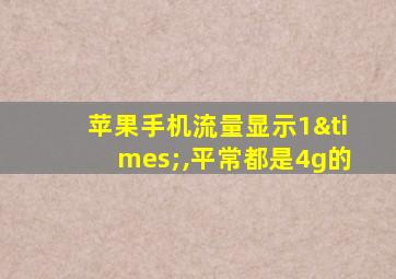 苹果手机流量显示1×,平常都是4g的