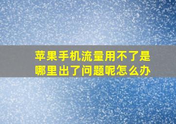 苹果手机流量用不了是哪里出了问题呢怎么办