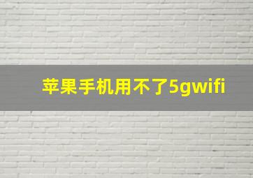 苹果手机用不了5gwifi