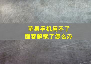 苹果手机用不了面容解锁了怎么办