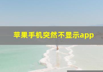 苹果手机突然不显示app