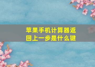 苹果手机计算器返回上一步是什么键