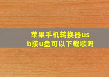 苹果手机转换器usb接u盘可以下载歌吗