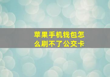 苹果手机钱包怎么刷不了公交卡