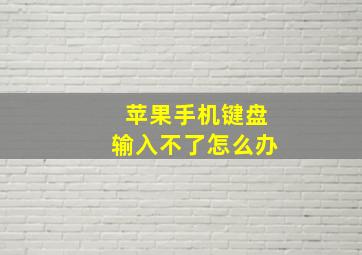 苹果手机键盘输入不了怎么办