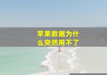 苹果数据为什么突然用不了