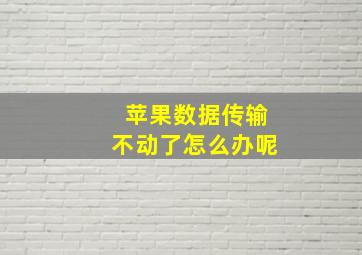 苹果数据传输不动了怎么办呢