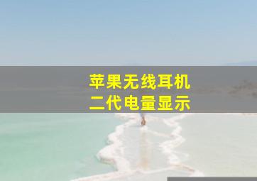 苹果无线耳机二代电量显示