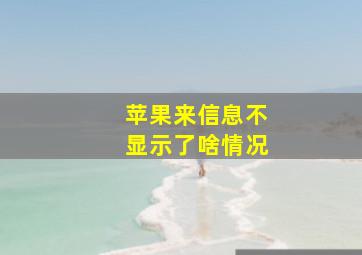 苹果来信息不显示了啥情况