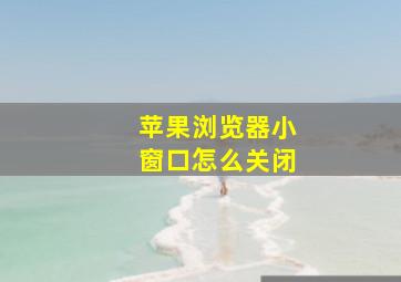 苹果浏览器小窗口怎么关闭