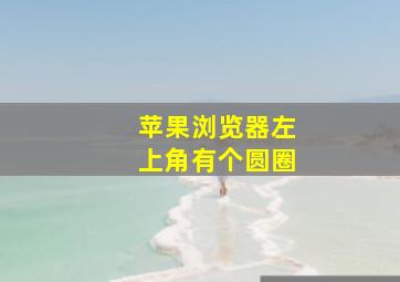 苹果浏览器左上角有个圆圈