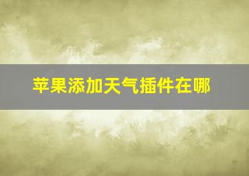 苹果添加天气插件在哪