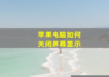 苹果电脑如何关闭屏幕显示