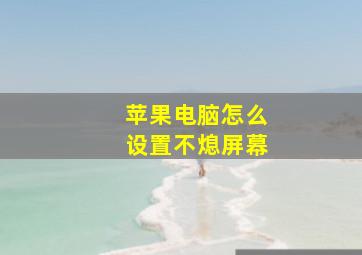 苹果电脑怎么设置不熄屏幕