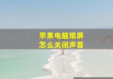 苹果电脑熄屏怎么关闭声音