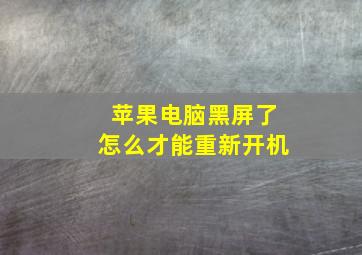 苹果电脑黑屏了怎么才能重新开机