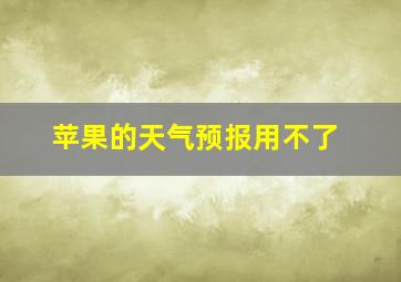 苹果的天气预报用不了