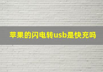 苹果的闪电转usb是快充吗