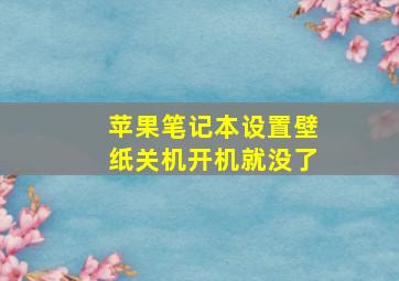 苹果笔记本设置壁纸关机开机就没了