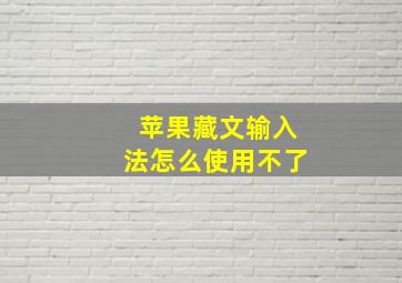 苹果藏文输入法怎么使用不了