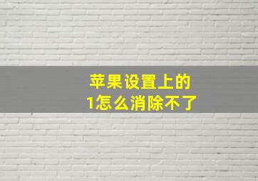 苹果设置上的1怎么消除不了